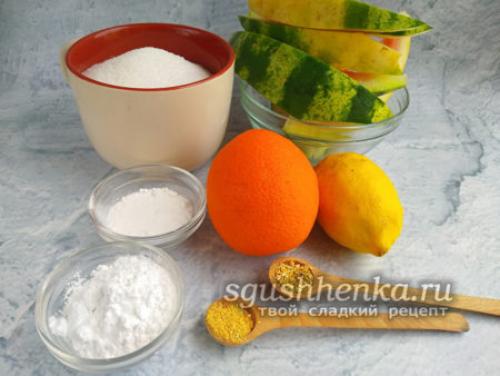 Цукаты из арбузных корок с апельсином. Как приготовить цукаты из арбузных корок: рецепт с апельсином и лимоном